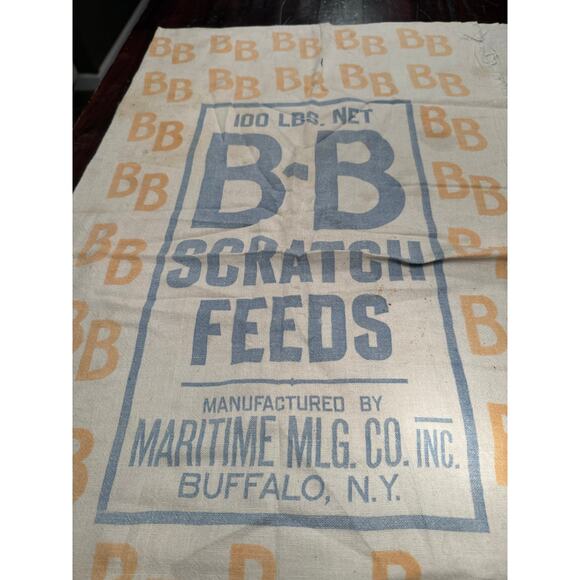 Vintage Maritime Milling Co. B-B Scratch Feeds Flour Sack Fabric – Buffalo, NY - Picture 2 of 12